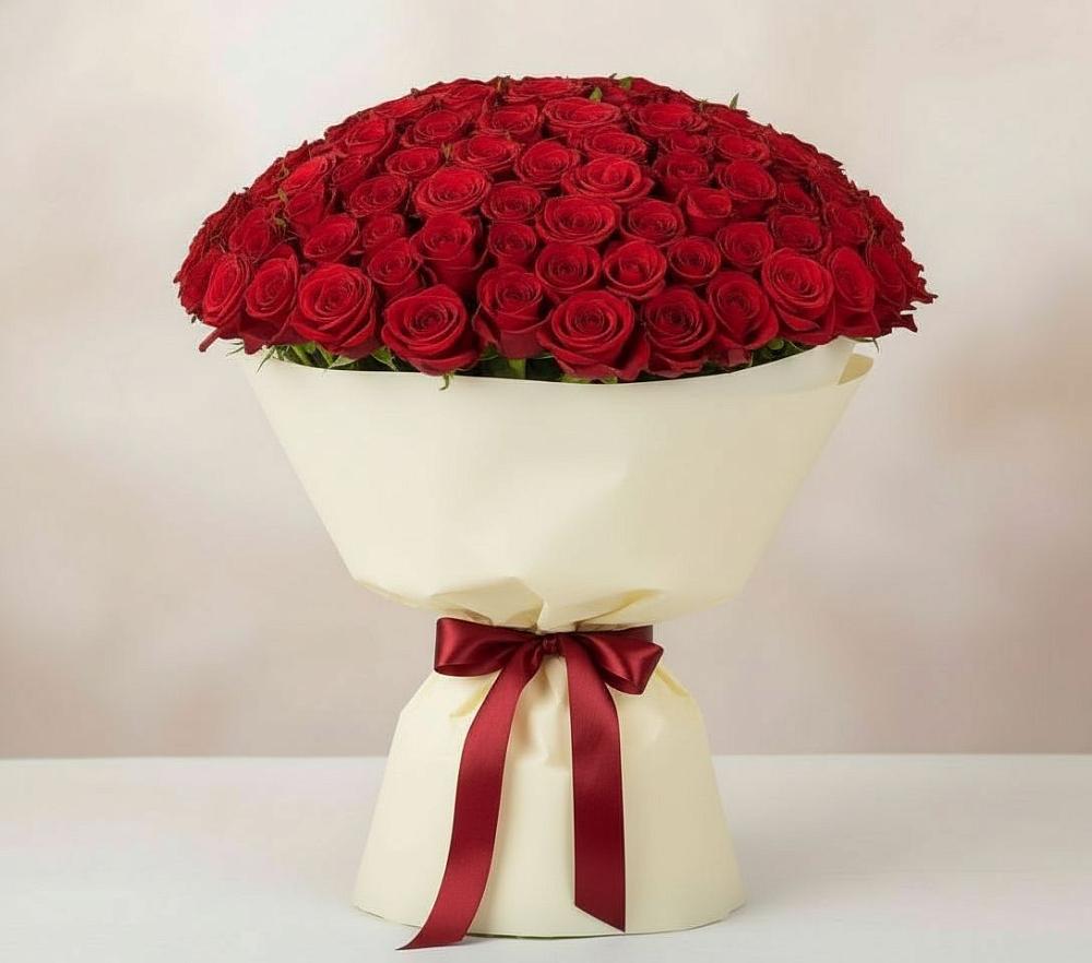 Букет 101 Красная роза Милано в Пыть-Яхе
