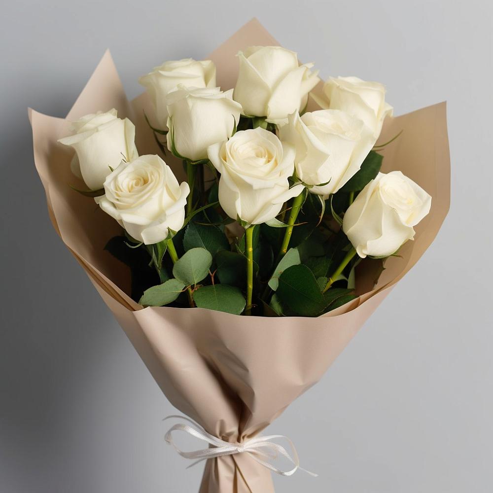 Букет 9 Белых роз Эдлесс Лав в Пыть-Яхе