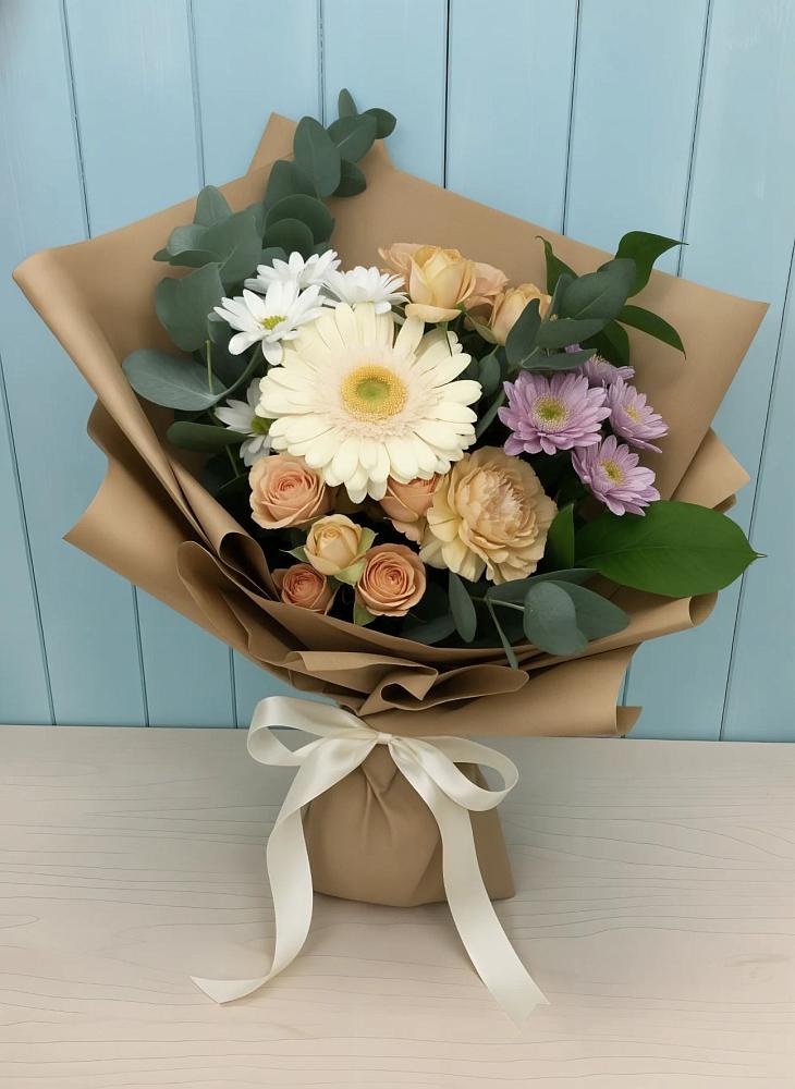 Букет цветов из: Герберы и Хризантемы в Пыть-Яхе