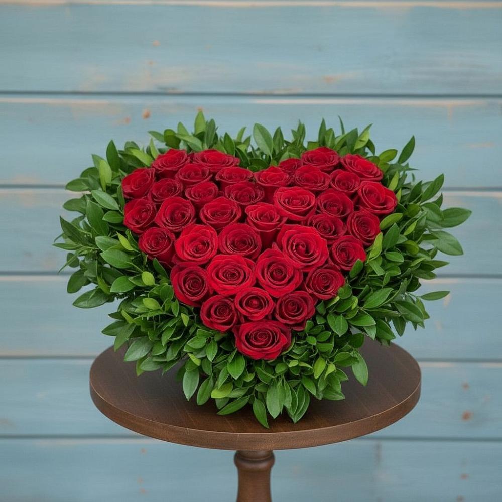 Цветочная композиция из Розы в виде сердца в Пыть-Яхе