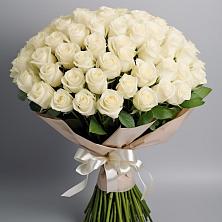 Букет 101 беля роза Белоснежка в Пыть-Яхе