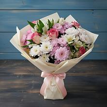 Букет цветов из:  Хризантемы, Альстромерии и Розы в Пыть-Яхе