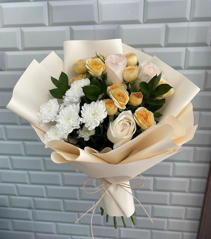 Букет цветов из: Розы и Хризантемы в Пыть-Яхе