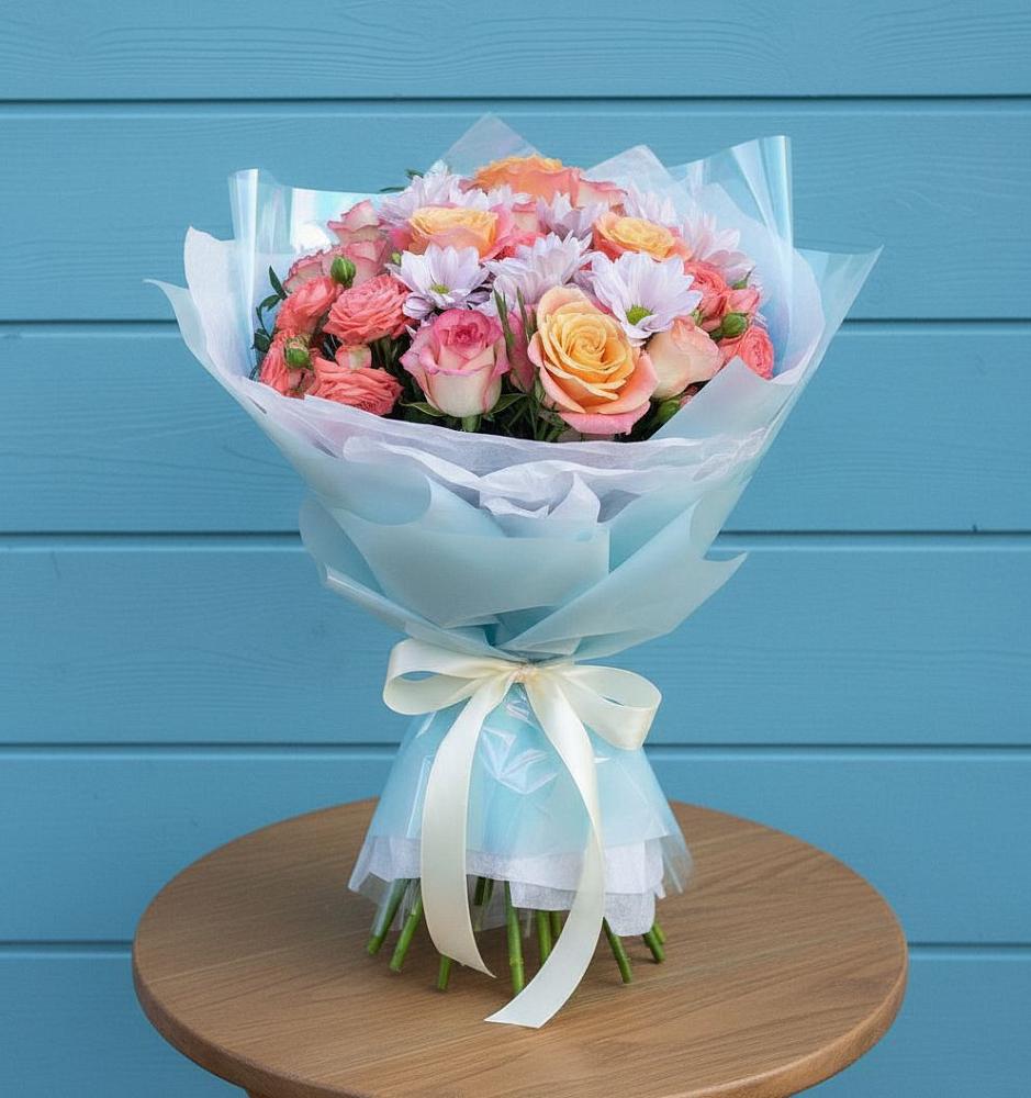 Букет цветов из: Хризантемы и Розы в Пыть-Яхе