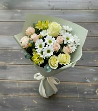 Букет цветов из:  Альстромерии, Розы и Хризантемы в Пыть-Яхе