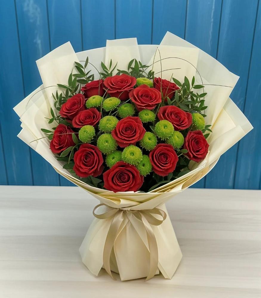 Букет цветов из: Розы и Хризантемы в Пыть-Яхе